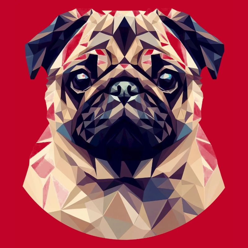 Cute Polygon Pug