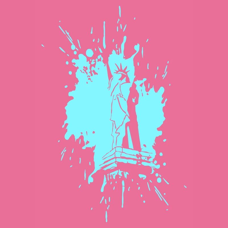 Statue de la Liberté dans une éclaboussure > Vector Graphic