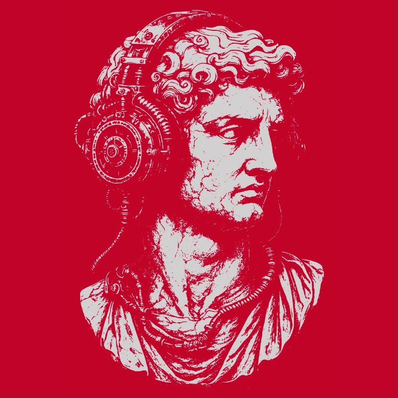 Classical Bust with steampunk Headphones