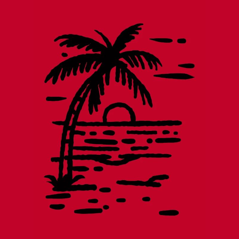 Palm Tree Beach Coucher de soleil