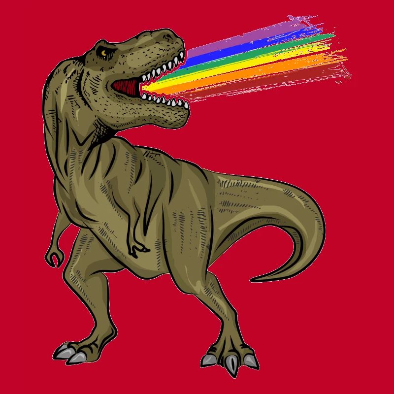 T-Rex Regenbogen Laser Uhrzeit Geschenkidee