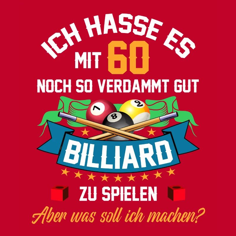 60. Geburtstag Billard Billardspieler Queue Fun