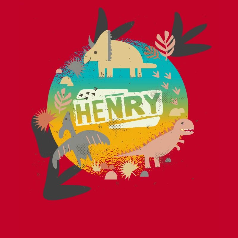 HENRY - Beau nom de garçon avec de mignons dinosaures