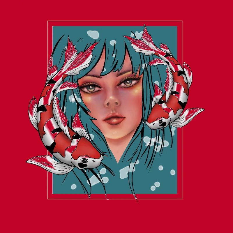 Filles avec Koi