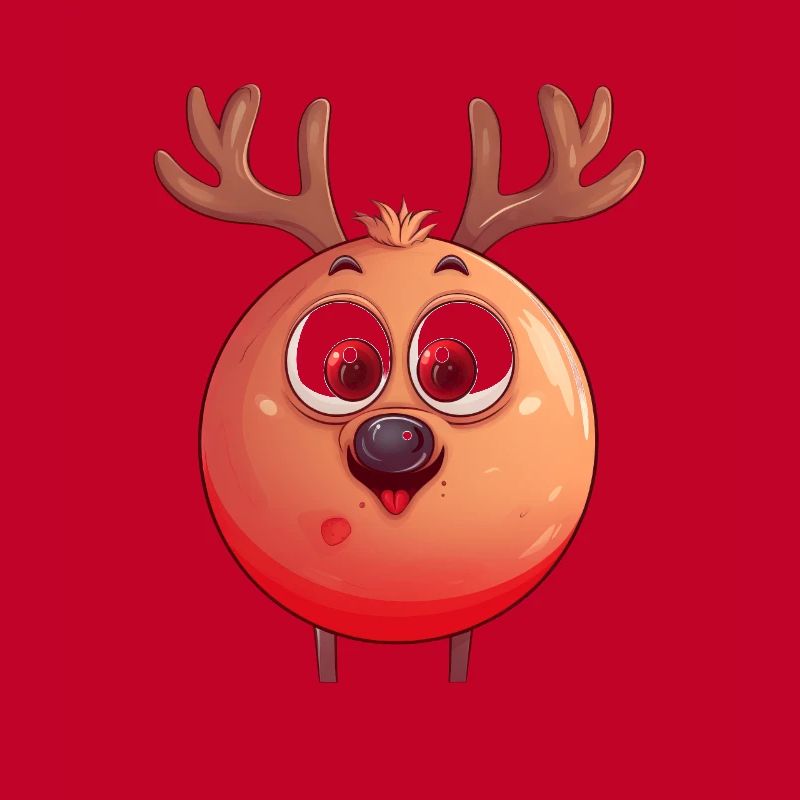 Rundes Rentier-Weihnachtskugel Comic Design