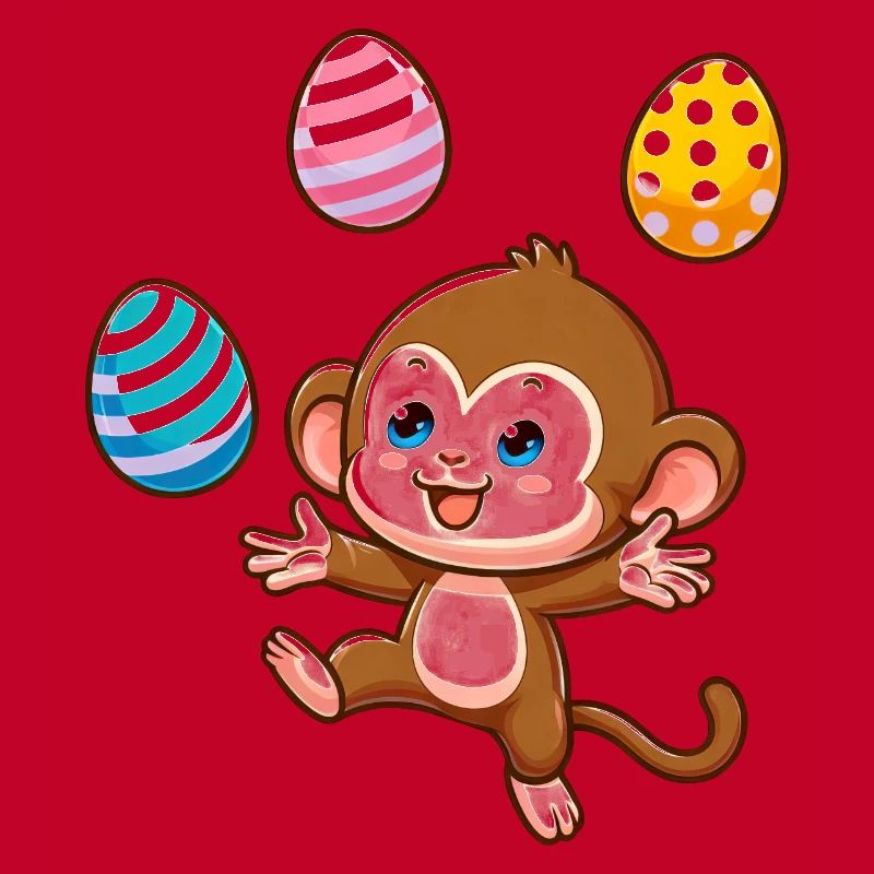 Easter Monkey Easter Egg Juggler Artist Design