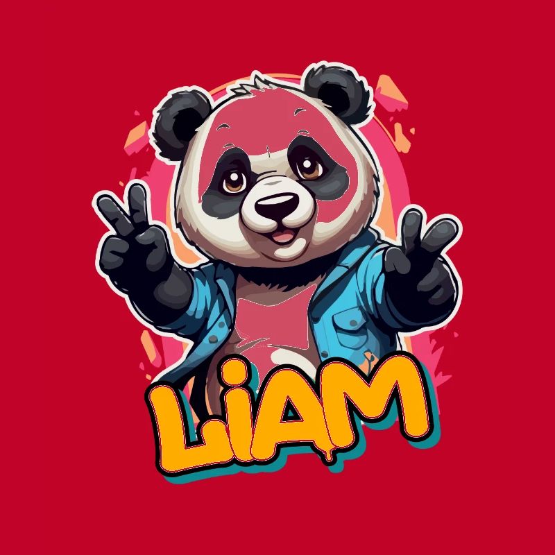 LIAM - Beau nom de garçon avec Cool Panda