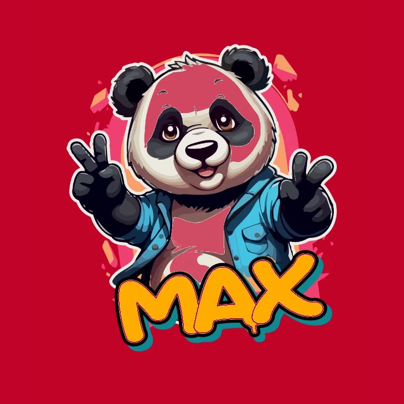MAX - Handsome Boy Name with Cool Panda