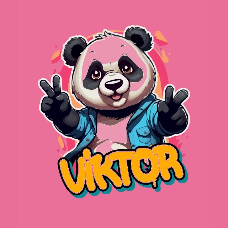 VIKTOR - Handsome boy name with cool panda