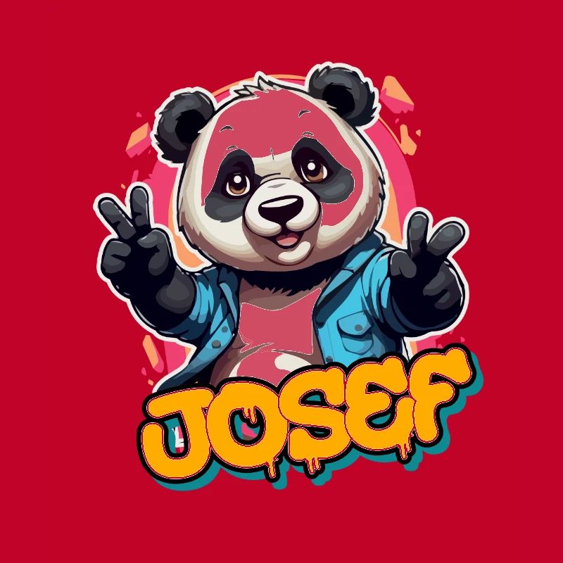 JOSEF - Handsome boy name with cool panda