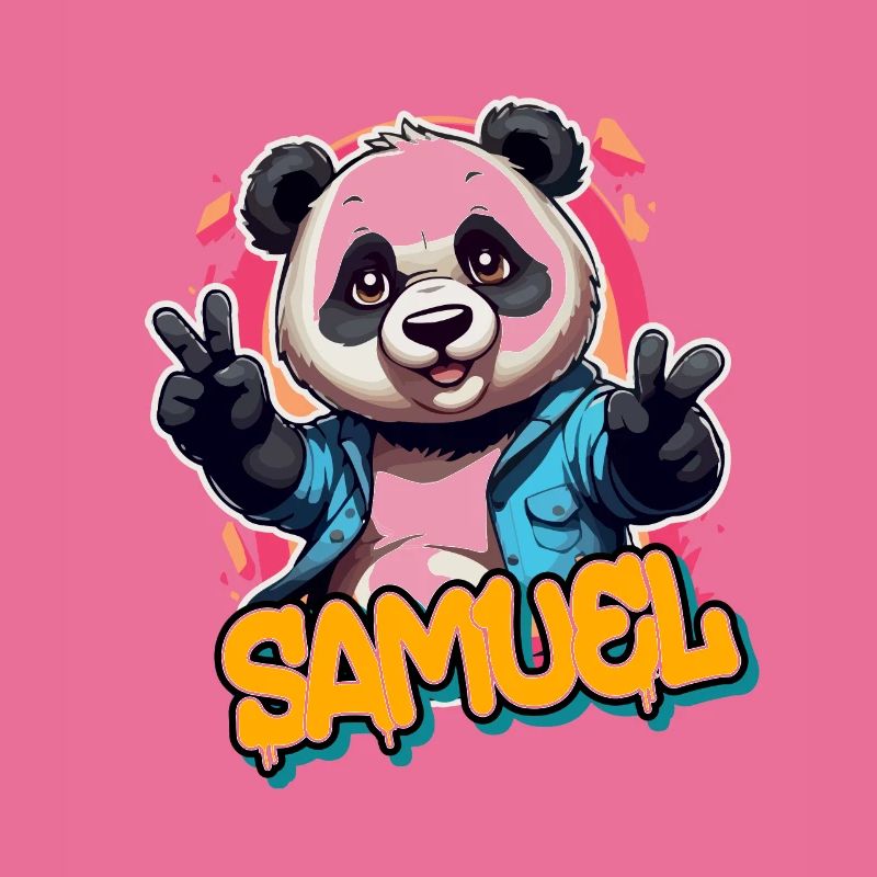 SAMUEL - Handsome boy name with cool panda