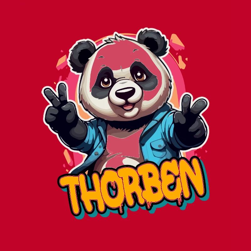 THORBEN - Handsome boy name with cool panda