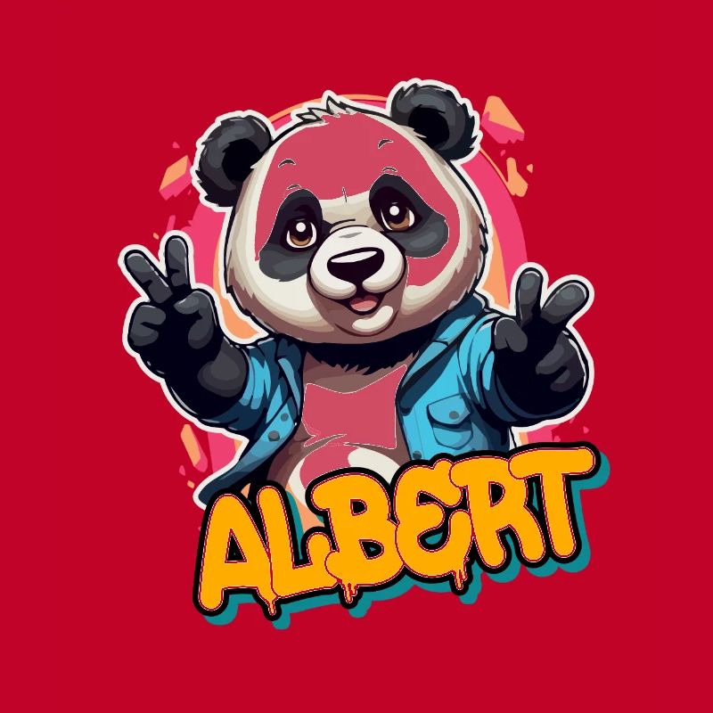 ALBERT - Handsome boy name with cool panda