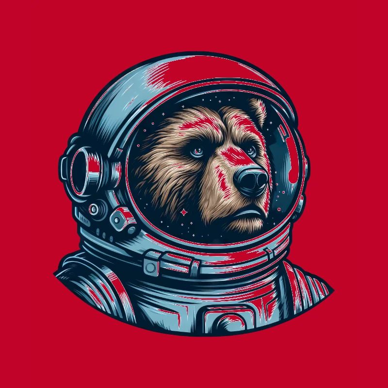 Pensive bear in outer space