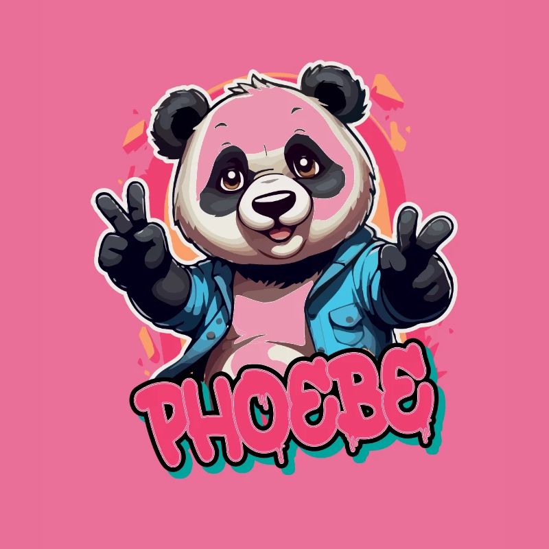 PHOEBE - Schöner Mädchen Name mit coolem Panda
