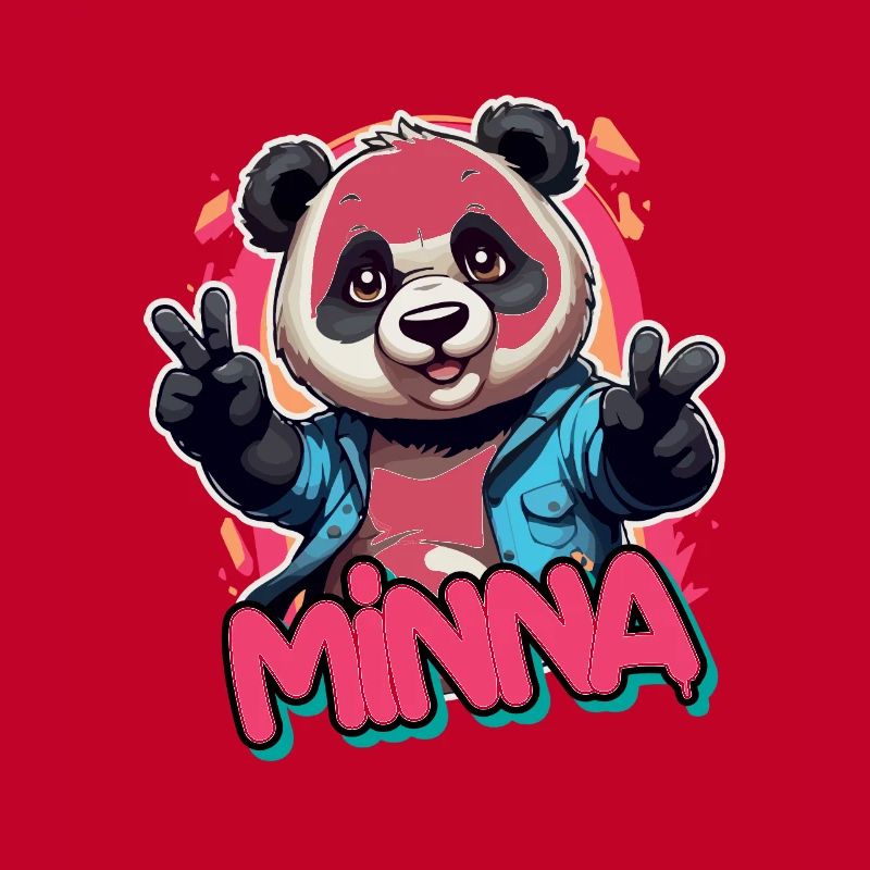 MINNA - Schöner Mädchen Name mit coolem Panda