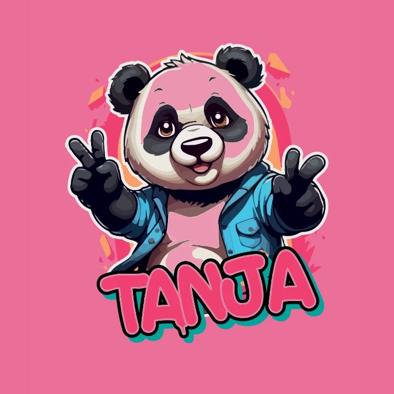 TANJA - Schöner Mädchen Name mit coolem Panda