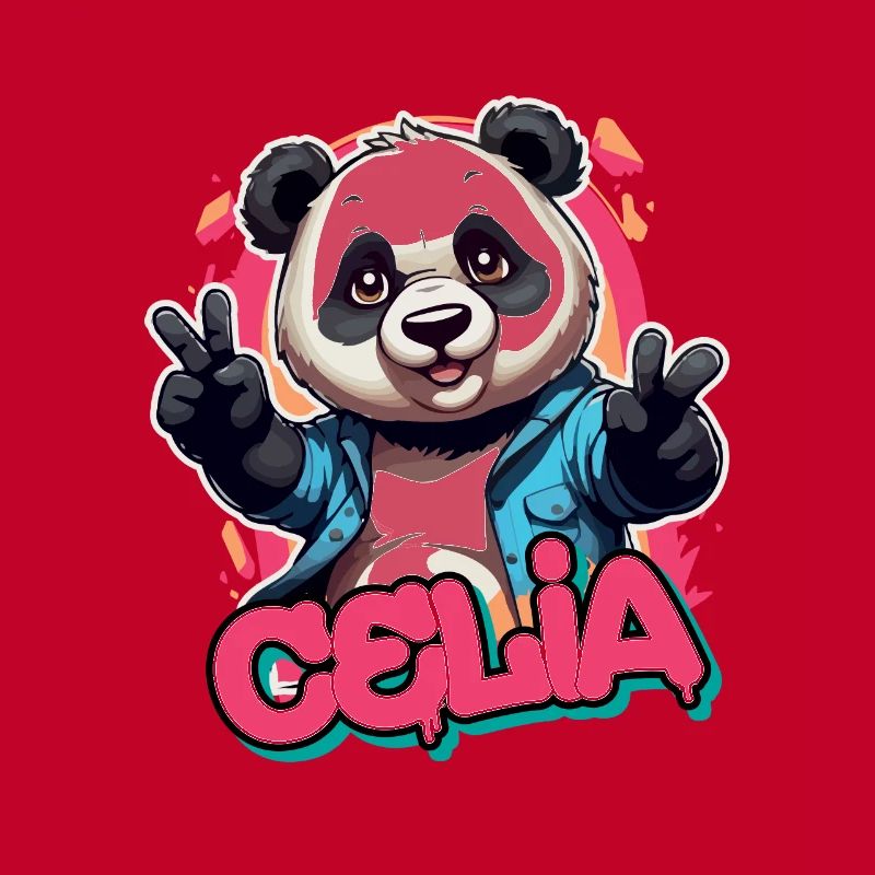 CELIA - Schöner Mädchen Name mit coolem Panda