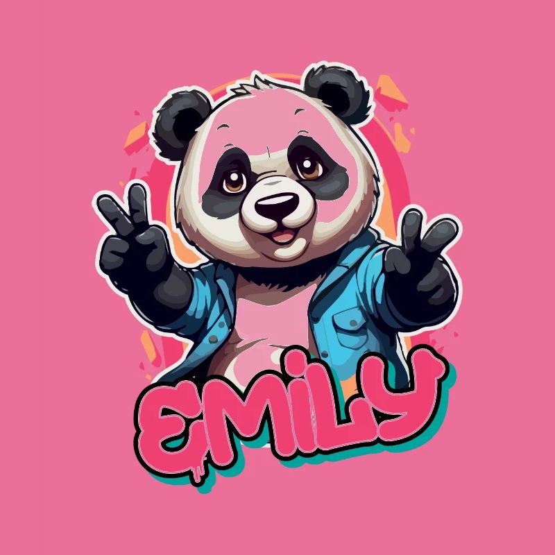 EMILY - Schöner Mädchen Name mit coolem Panda