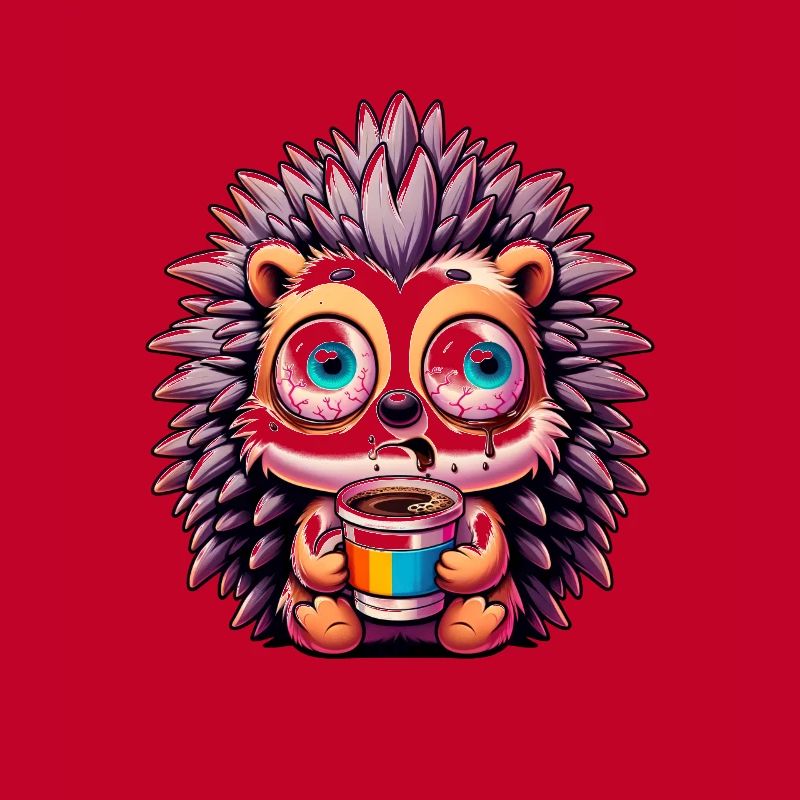 Igel mit Kaffee Koffeinschock