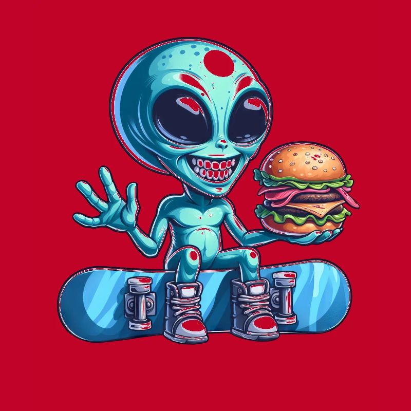 Alien Snowboarder Hamburger Restauration Rapide