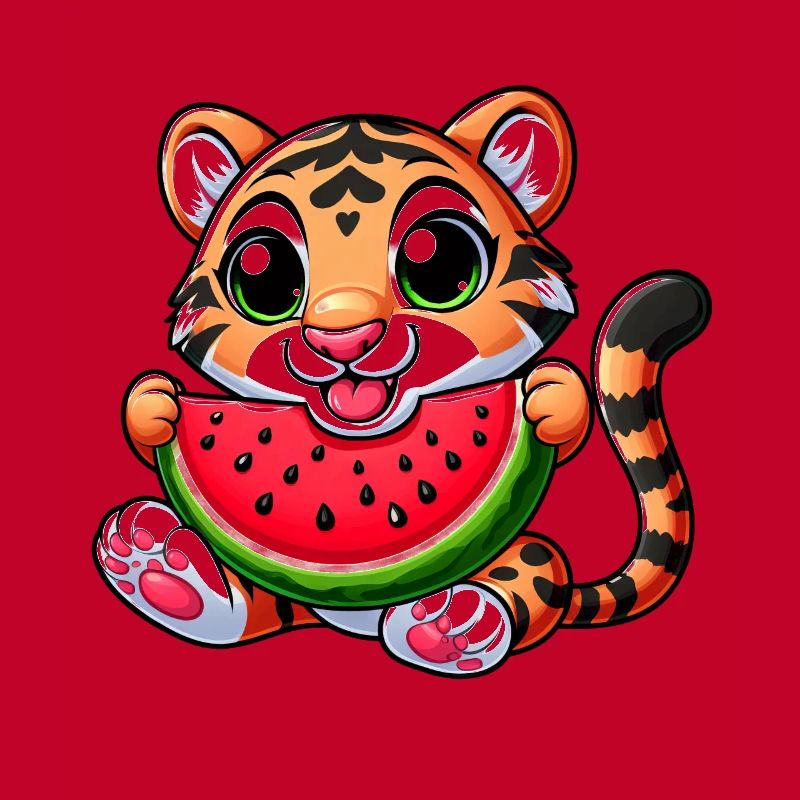 Chat Bengal Avec Pastèque Fruité Drôle