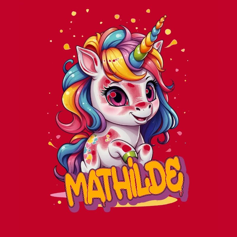 MATHILDE - Schöner Mädchen Name mit süßem Einhorn
