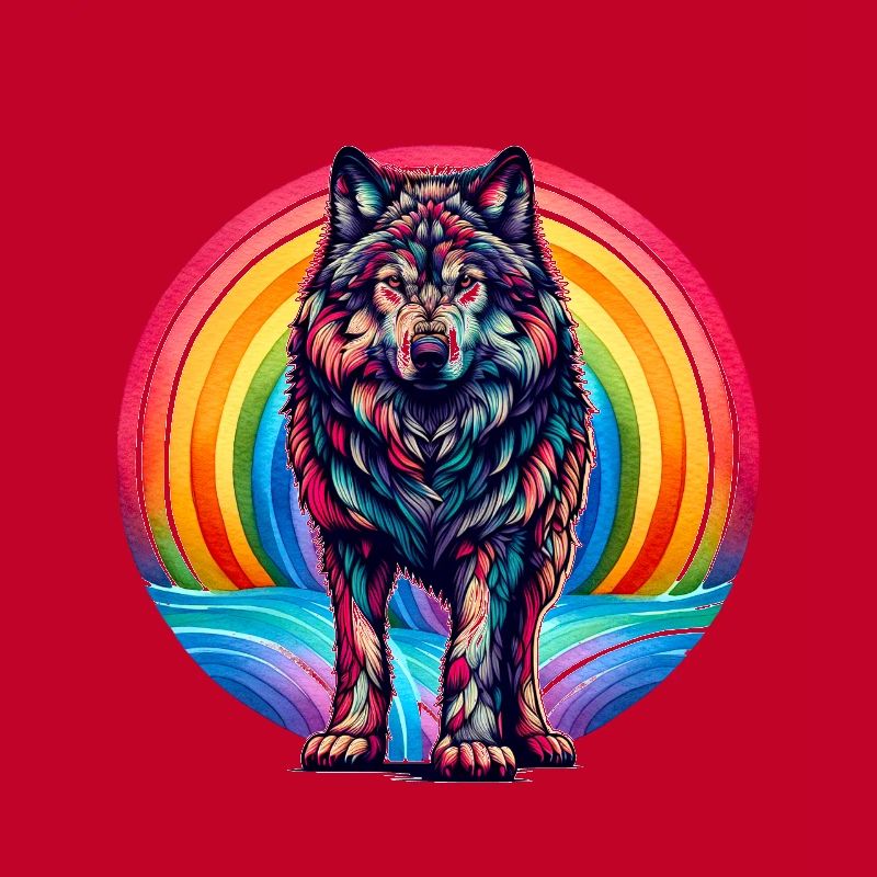 Rainbow Wolf Wolves