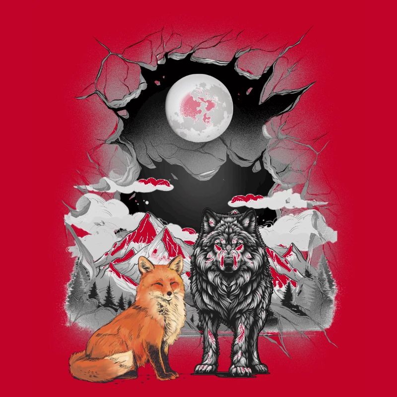 Mountains Nature Wolves Wolves Fox Foxes Mountains Moon