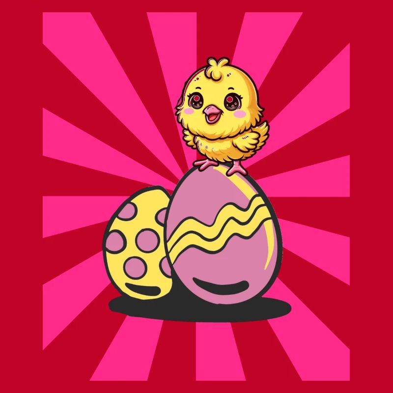 Retro Easter Easter Eggs Chick Kids Child