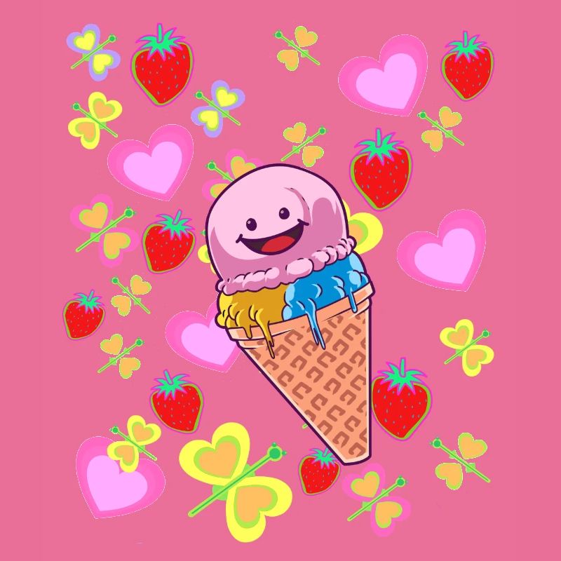 Sommer Retro Eis Eiskrem Kinder Kind Eiscrem