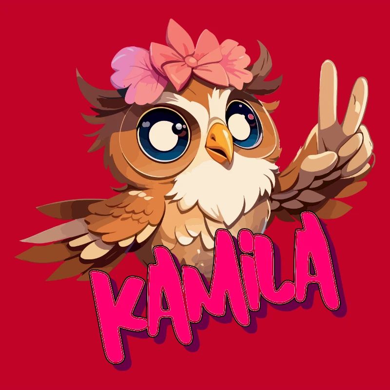 KAMILA - Schöner Mädchen Name mit süßer EULE