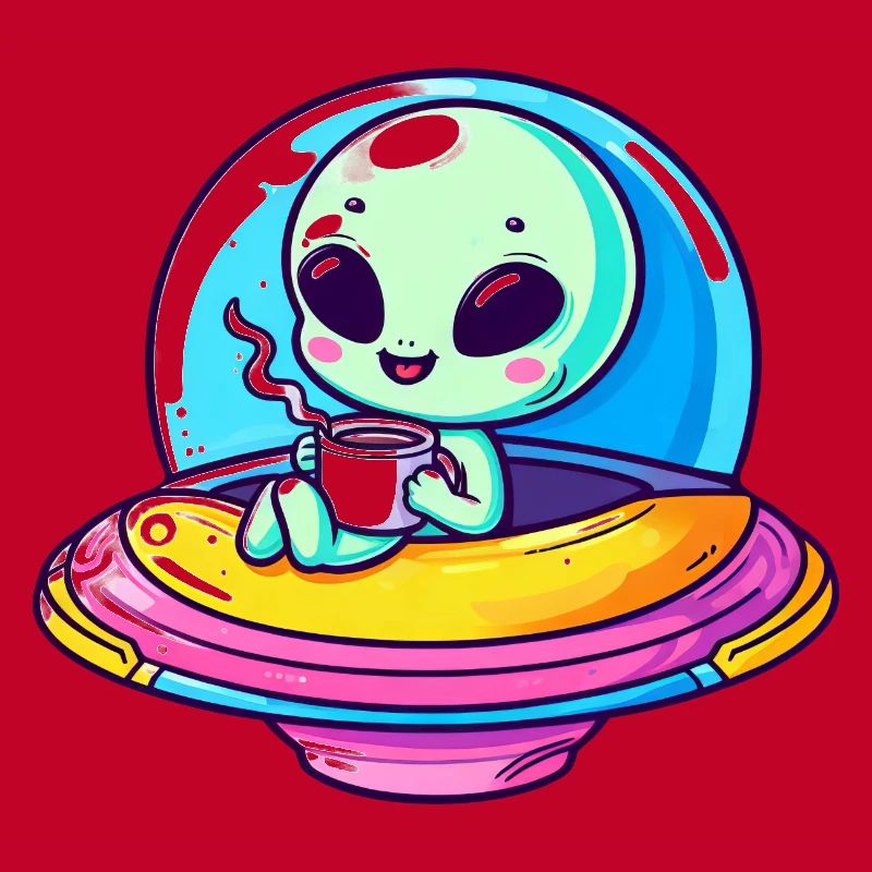Un extraterrestre mignon comique extraterrestre dans UFO avec