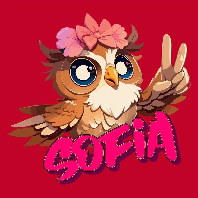 SOFIA - Schöner Mädchen Name mit süßer EULE