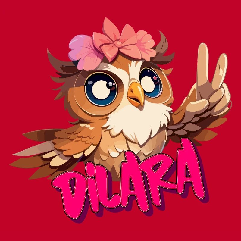 DILARA - Schöner Mädchen Name mit süßer EULE