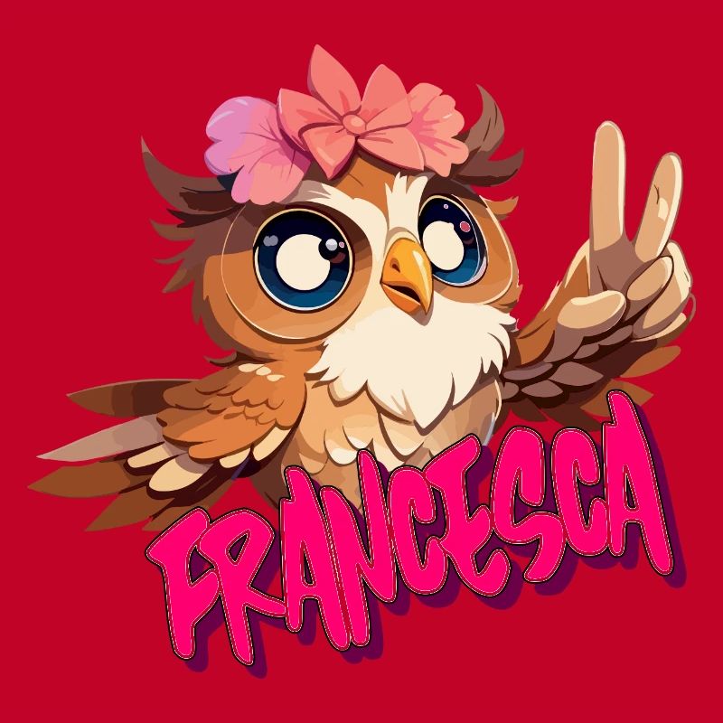 FRANCESCA - Schöner Mädchen Name mit süßer EULE