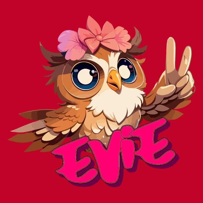 EVIE - Schöner Mädchen Name mit süßer EULE
