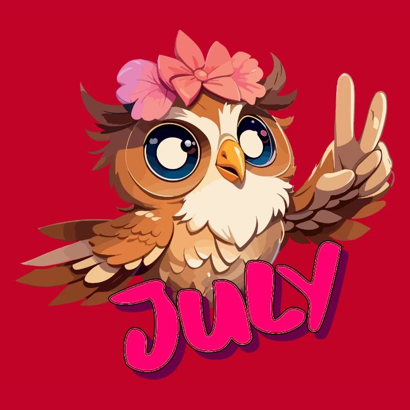 JULY - Schöner Mädchen Name mit süßer EULE