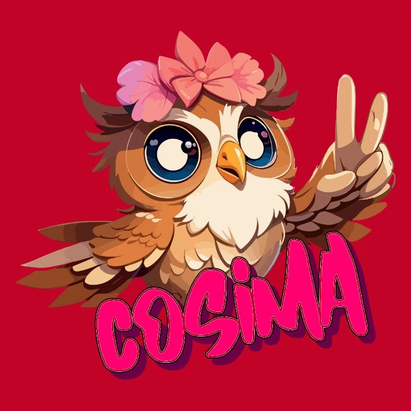 COSIMA - Schöner Mädchen Name mit süßer EULE