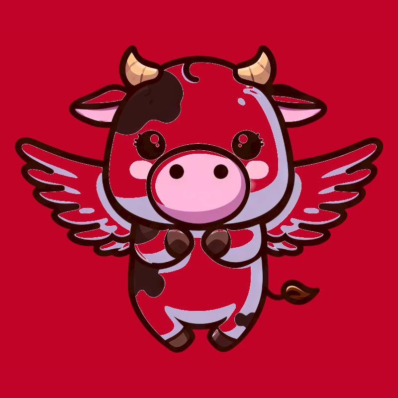 Vache céleste : un ange avec des ailes
