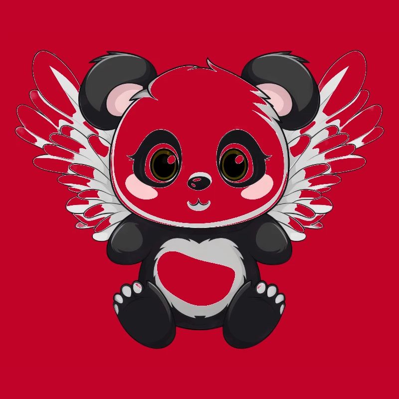 Panda mit flügeln der aussieht wie ein engel