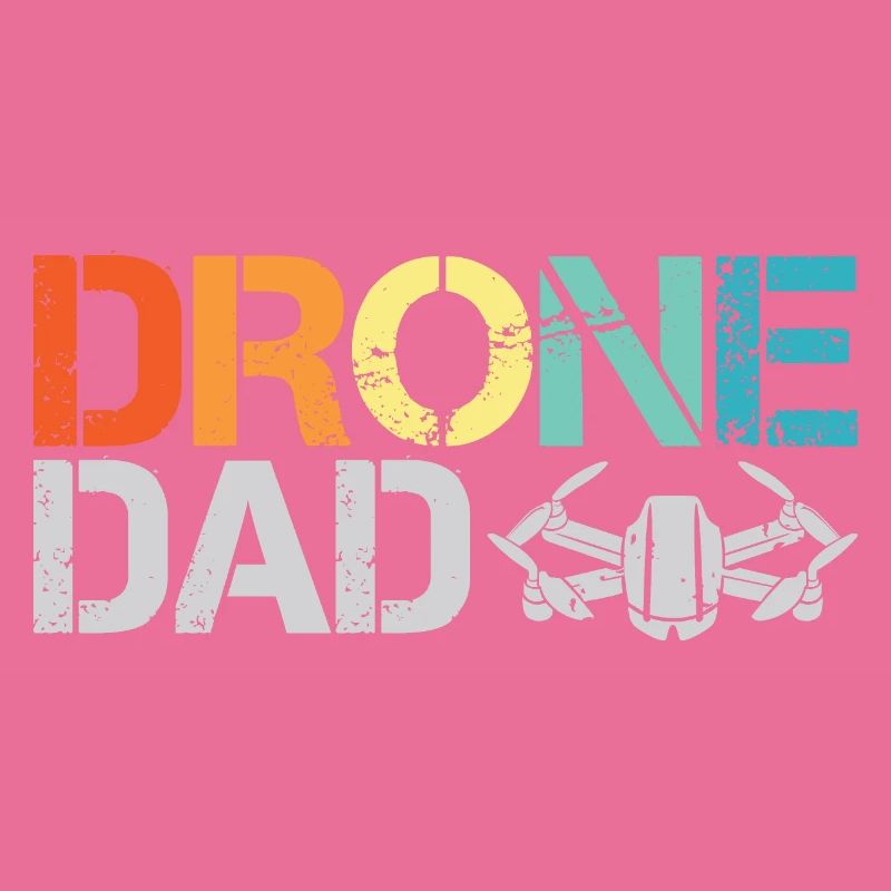 drone dad retro vintage design drone flight icon
