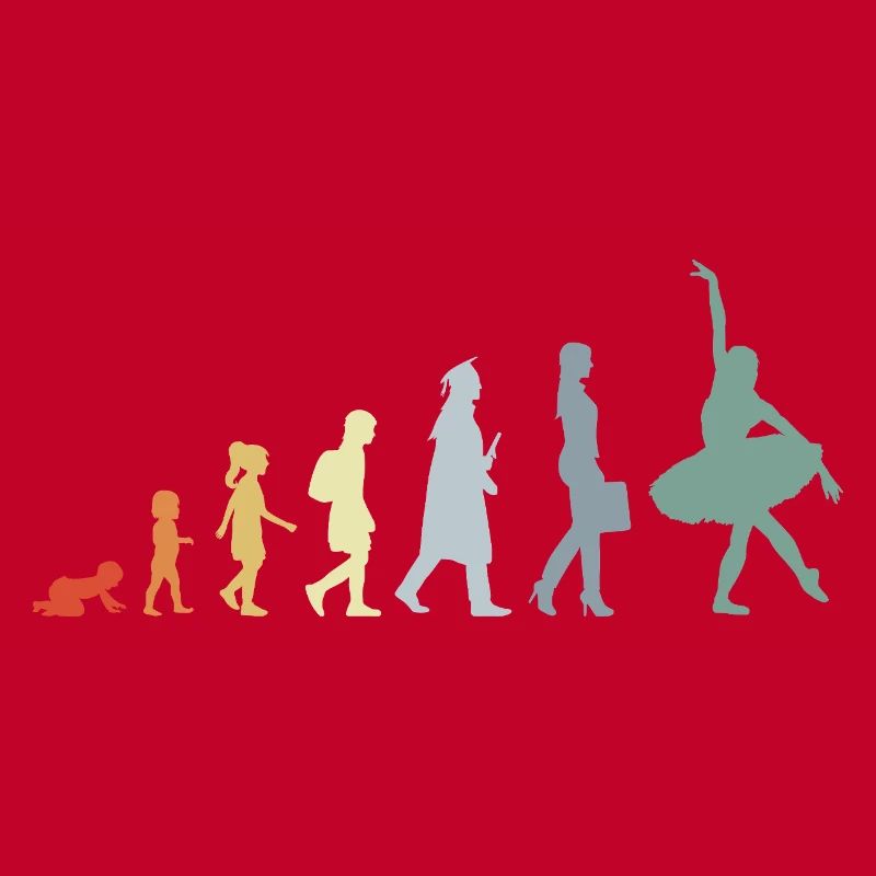 Vintage ballet dancer Evolution