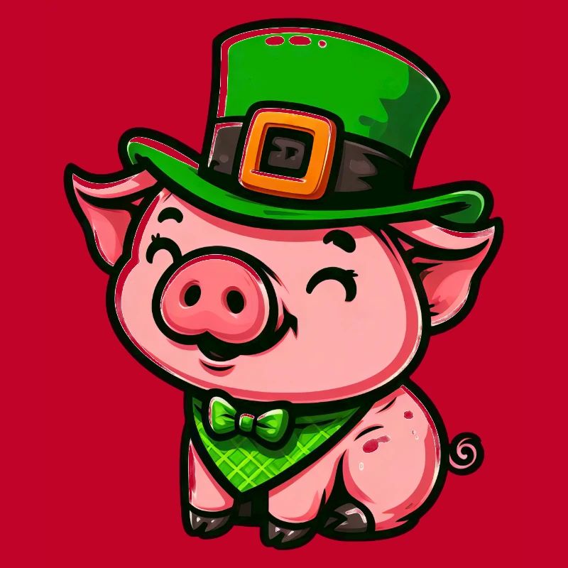 Dessin animé mignon de cochon de Saint-Patrick