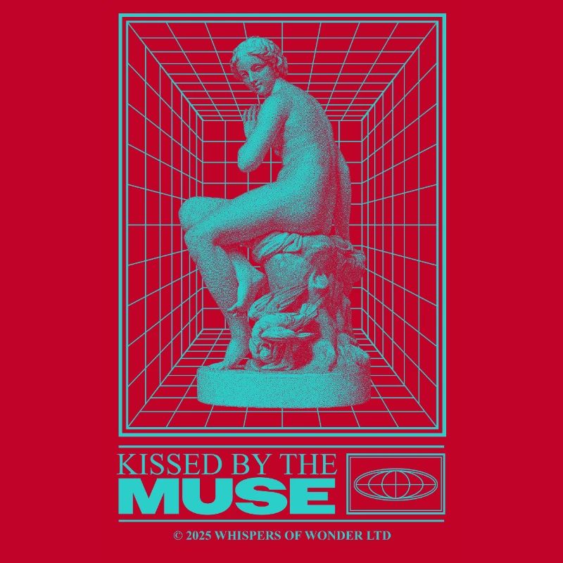 Neon statue in cyberspace