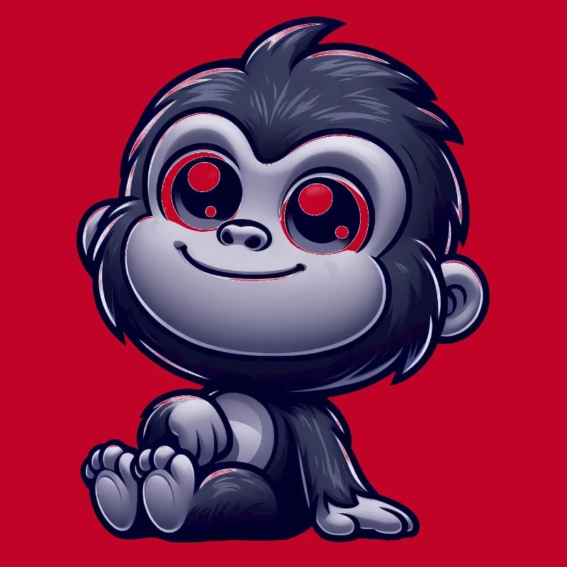 Cute monkey chimpanzee gorilla peaceful happy