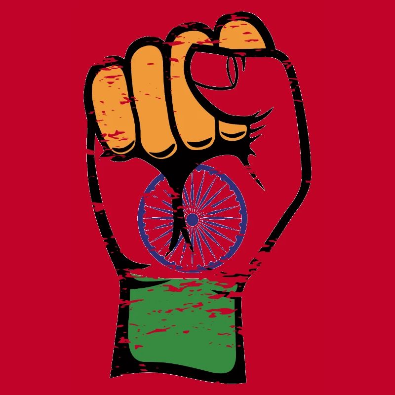 Poing de drapeau de l’Inde utilisé