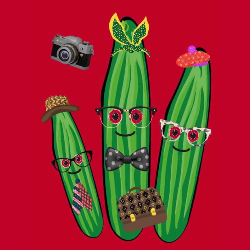 Trio de concombre,Concombre,Concombre,Rétro, Vintage,Lunettes