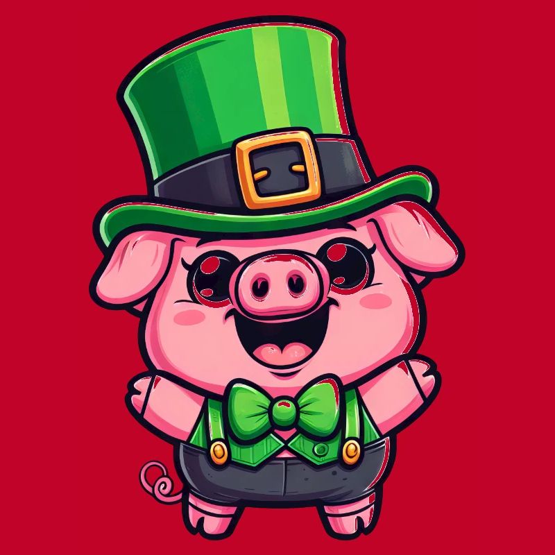 Dessin animé de cochon de la Saint-Patrick