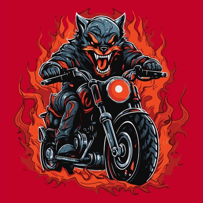 Motorcycle Wolf Biker